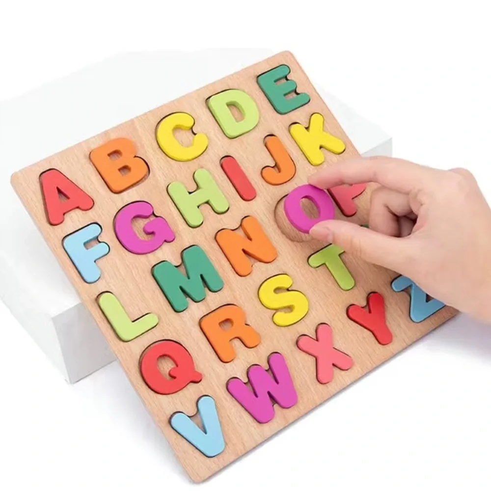 Alphabet Letters Wooden Kids Puzzle Children Wood Educational Montessori NEW